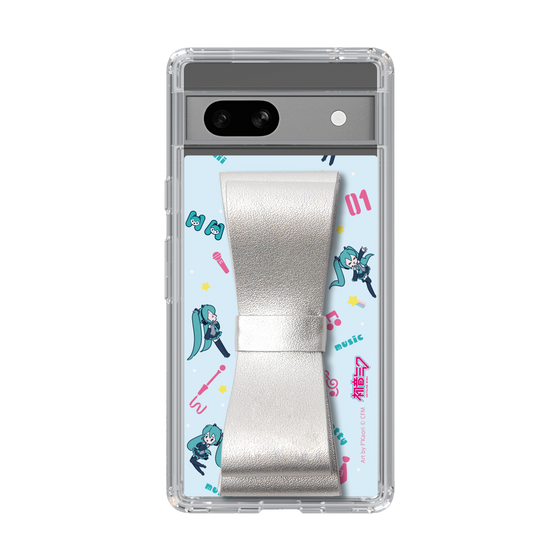 Slim Protection Case - STAND & RING RIBBON Silver［ HATSUNE MIKU - Ribbon - Instrumental - Blue ］