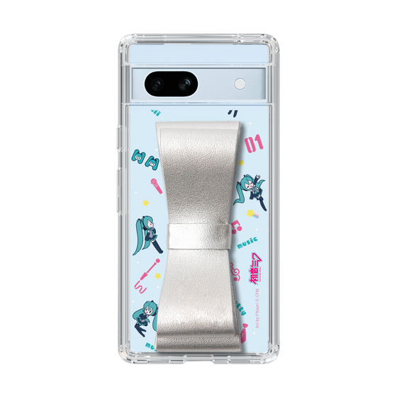 Slim Protection Case - STAND & RING RIBBON Silver［ HATSUNE MIKU - Ribbon - Instrumental - Blue ］