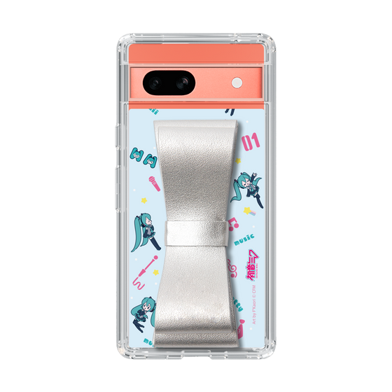 Slim Protection Case - STAND & RING RIBBON Silver［ HATSUNE MIKU - Ribbon - Instrumental - Blue ］