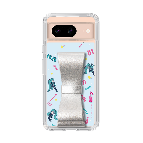 Slim Protection Case - STAND & RING RIBBON Silver［ HATSUNE MIKU - Ribbon - Instrumental - Blue ］