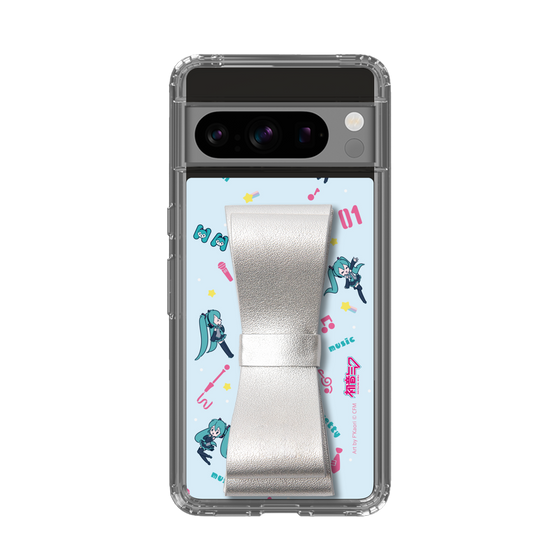 Slim Protection Case - STAND & RING RIBBON Silver［ HATSUNE MIKU - Ribbon - Instrumental - Blue ］