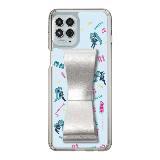 Slim Protection Case - STAND & RING RIBBON Silver［ HATSUNE MIKU - Ribbon - Instrumental - Blue ］