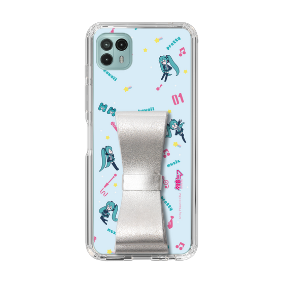 Slim Protection Case - STAND & RING RIBBON Silver［ HATSUNE MIKU - Ribbon - Instrumental - Blue ］