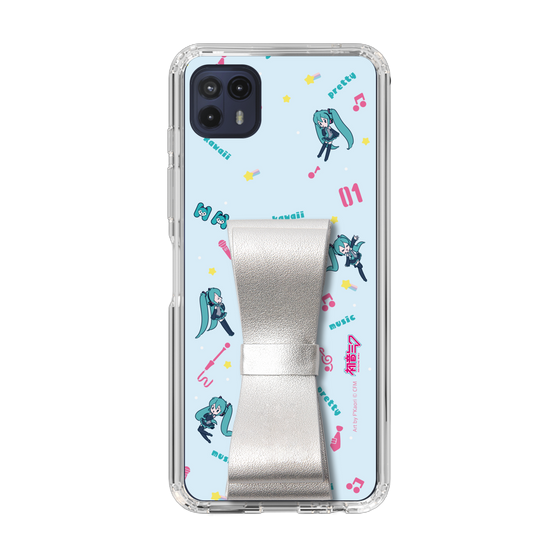 Slim Protection Case - STAND & RING RIBBON Silver［ HATSUNE MIKU - Ribbon - Instrumental - Blue ］