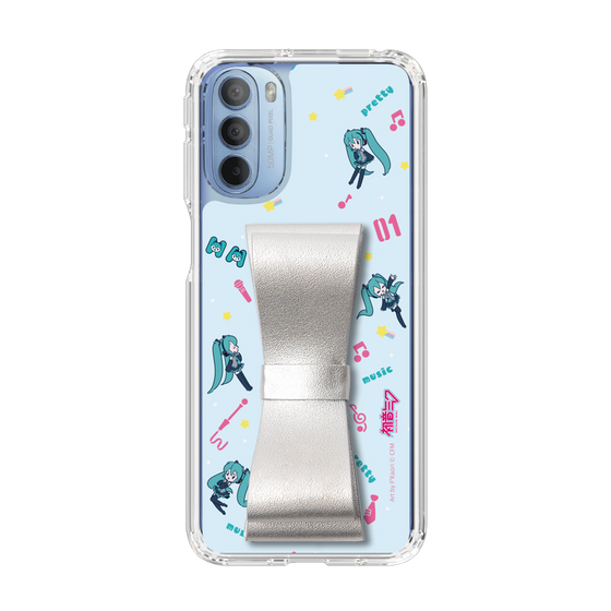 Slim Protection Case - STAND & RING RIBBON Silver［ HATSUNE MIKU - Ribbon - Instrumental - Blue ］
