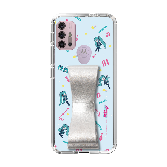 Slim Protection Case - STAND & RING RIBBON Silver［ HATSUNE MIKU - Ribbon - Instrumental - Blue ］