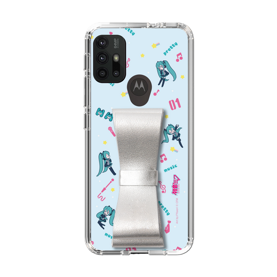 Slim Protection Case - STAND & RING RIBBON Silver［ HATSUNE MIKU - Ribbon - Instrumental - Blue ］