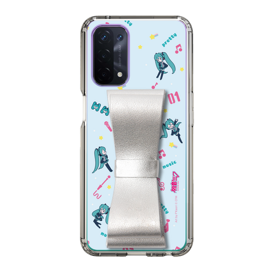 Slim Protection Case - STAND & RING RIBBON Silver［ HATSUNE MIKU - Ribbon - Instrumental - Blue ］
