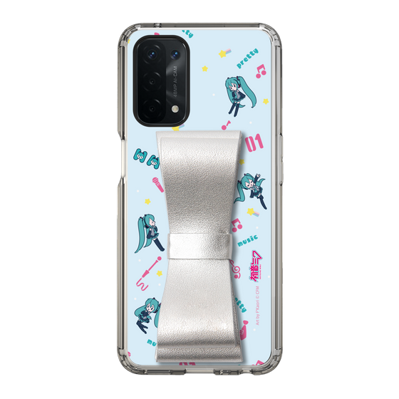 Slim Protection Case - STAND & RING RIBBON Silver［ HATSUNE MIKU - Ribbon - Instrumental - Blue ］