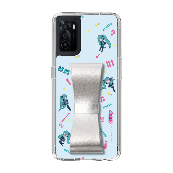 Slim Protection Case - STAND & RING RIBBON Silver［ HATSUNE MIKU - Ribbon - Instrumental - Blue ］