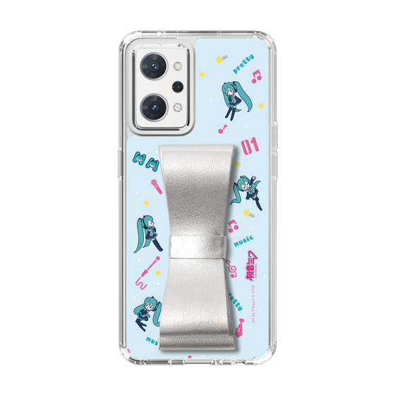 Slim Protection Case - STAND & RING RIBBON Silver［ HATSUNE MIKU - Ribbon - Instrumental - Blue ］