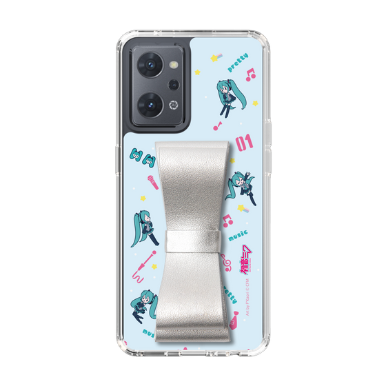 Slim Protection Case - STAND & RING RIBBON Silver［ HATSUNE MIKU - Ribbon - Instrumental - Blue ］
