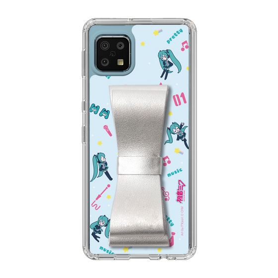 Slim Protection Case - STAND & RING RIBBON Silver［ HATSUNE MIKU - Ribbon - Instrumental - Blue ］