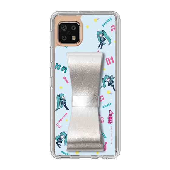 Slim Protection Case - STAND & RING RIBBON Silver［ HATSUNE MIKU - Ribbon - Instrumental - Blue ］