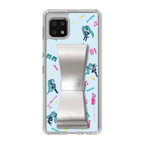 Slim Protection Case - STAND & RING RIBBON Silver［ HATSUNE MIKU - Ribbon - Instrumental - Blue ］