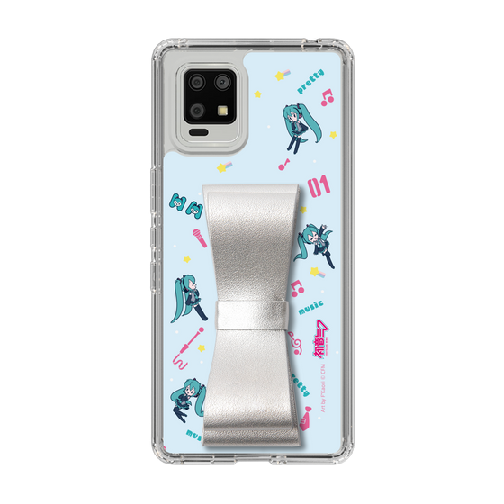 Slim Protection Case - STAND & RING RIBBON Silver［ HATSUNE MIKU - Ribbon - Instrumental - Blue ］