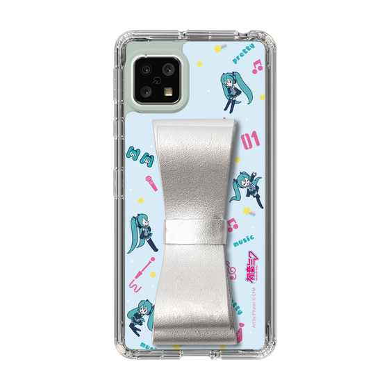 Slim Protection Case - STAND & RING RIBBON Silver［ HATSUNE MIKU - Ribbon - Instrumental - Blue ］