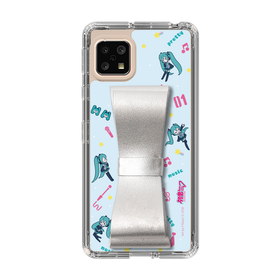 Slim Protection Case - STAND & RING RIBBON Silver［ HATSUNE MIKU - Ribbon - Instrumental - Blue ］