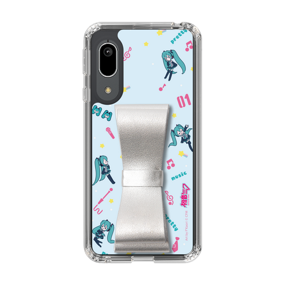 Slim Protection Case - STAND & RING RIBBON Silver［ HATSUNE MIKU - Ribbon - Instrumental - Blue ］