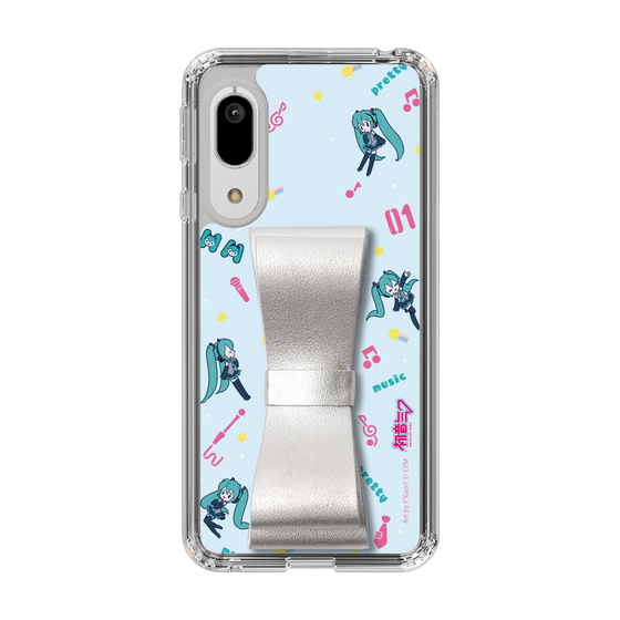 Slim Protection Case - STAND & RING RIBBON Silver［ HATSUNE MIKU - Ribbon - Instrumental - Blue ］