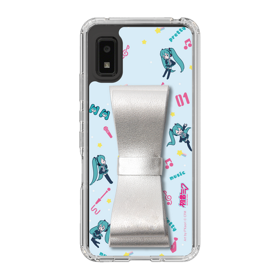 Slim Protection Case - STAND & RING RIBBON Silver［ HATSUNE MIKU - Ribbon - Instrumental - Blue ］