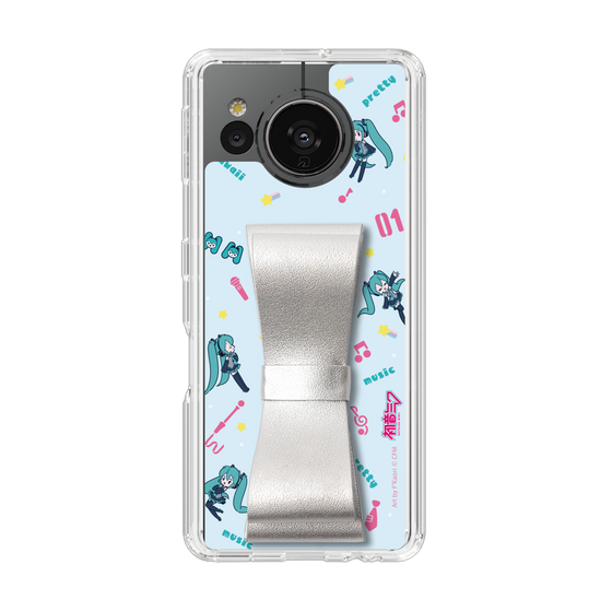 Slim Protection Case - STAND & RING RIBBON Silver［ HATSUNE MIKU - Ribbon - Instrumental - Blue ］
