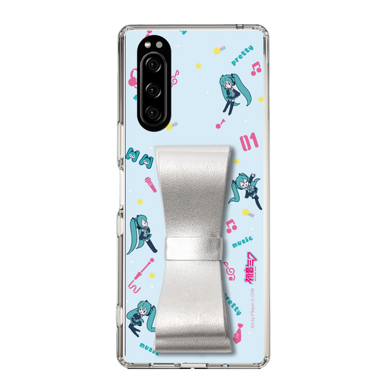Slim Protection Case - STAND & RING RIBBON Silver［ HATSUNE MIKU - Ribbon - Instrumental - Blue ］