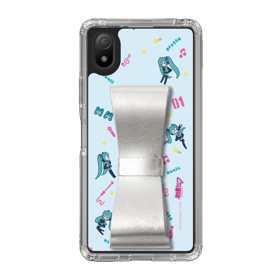 Slim Protection Case - STAND & RING RIBBON Silver［ HATSUNE MIKU - Ribbon - Instrumental - Blue ］