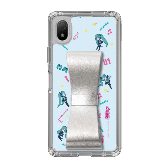 Slim Protection Case - STAND & RING RIBBON Silver［ HATSUNE MIKU - Ribbon - Instrumental - Blue ］