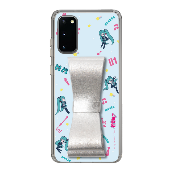Slim Protection Case - STAND & RING RIBBON Silver［ HATSUNE MIKU - Ribbon - Instrumental - Blue ］