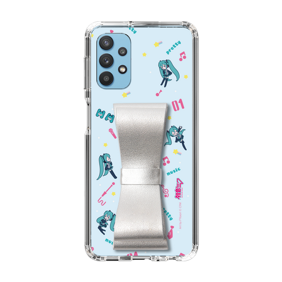 Slim Protection Case - STAND & RING RIBBON Silver［ HATSUNE MIKU - Ribbon - Instrumental - Blue ］