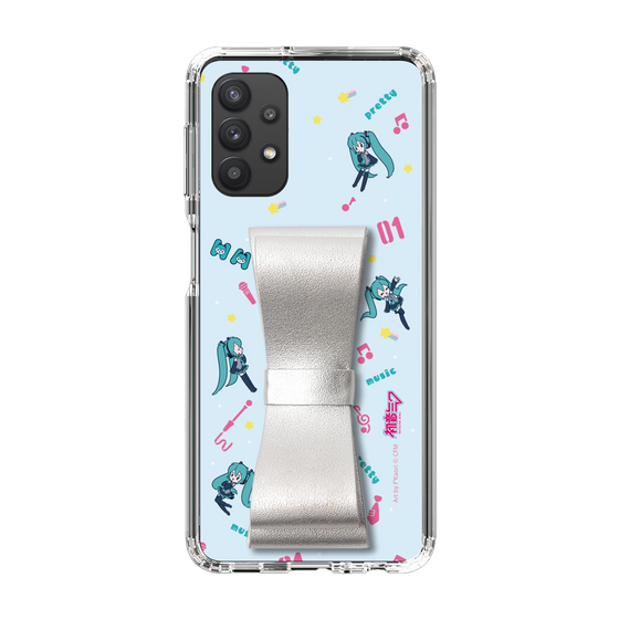 Slim Protection Case - STAND & RING RIBBON Silver［ HATSUNE MIKU - Ribbon - Instrumental - Blue ］