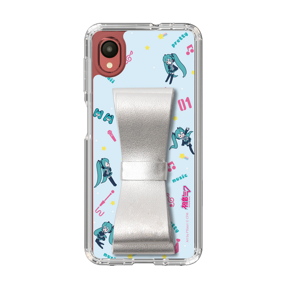 Slim Protection Case - STAND & RING RIBBON Silver［ HATSUNE MIKU - Ribbon - Instrumental - Blue ］