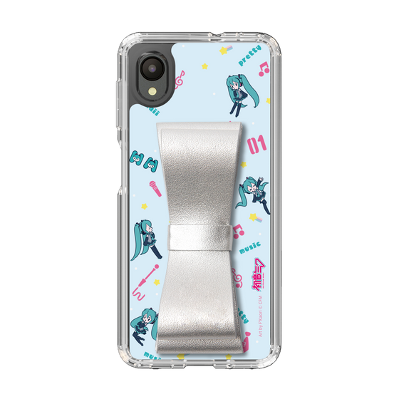 Slim Protection Case - STAND & RING RIBBON Silver［ HATSUNE MIKU - Ribbon - Instrumental - Blue ］