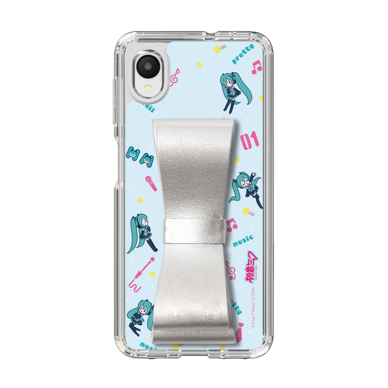 Slim Protection Case - STAND & RING RIBBON Silver［ HATSUNE MIKU - Ribbon - Instrumental - Blue ］