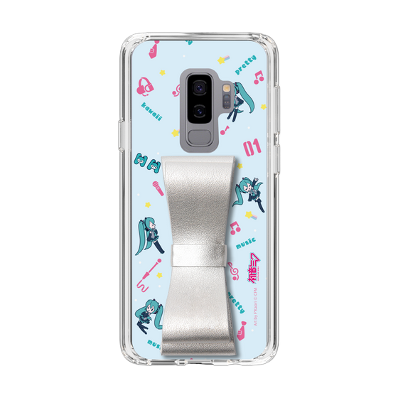 Slim Protection Case - STAND & RING RIBBON Silver［ HATSUNE MIKU - Ribbon - Instrumental - Blue ］