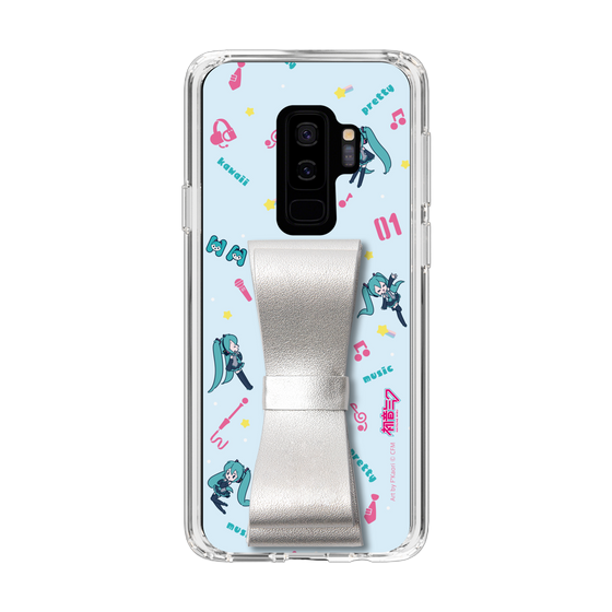 Slim Protection Case - STAND & RING RIBBON Silver［ HATSUNE MIKU - Ribbon - Instrumental - Blue ］