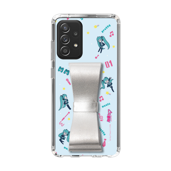 Slim Protection Case - STAND & RING RIBBON Silver［ HATSUNE MIKU - Ribbon - Instrumental - Blue ］