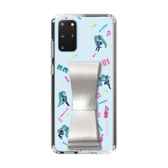 Slim Protection Case - STAND & RING RIBBON Silver［ HATSUNE MIKU - Ribbon - Instrumental - Blue ］
