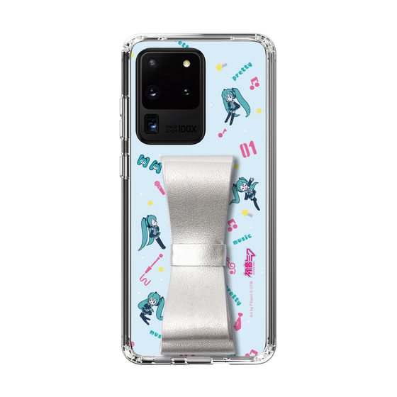 Slim Protection Case - STAND & RING RIBBON Silver［ HATSUNE MIKU - Ribbon - Instrumental - Blue ］