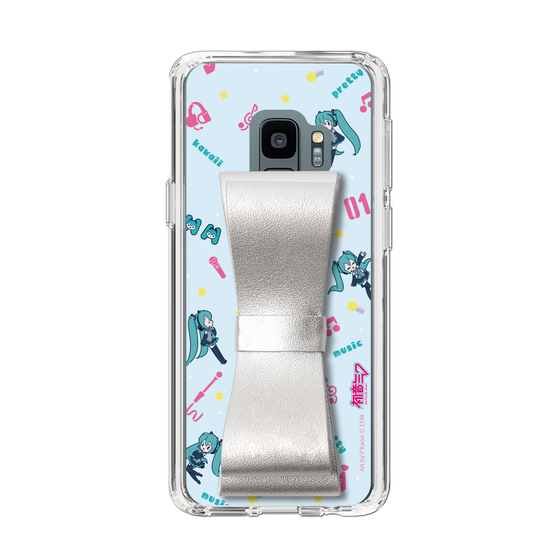 Slim Protection Case - STAND & RING RIBBON Silver［ HATSUNE MIKU - Ribbon - Instrumental - Blue ］