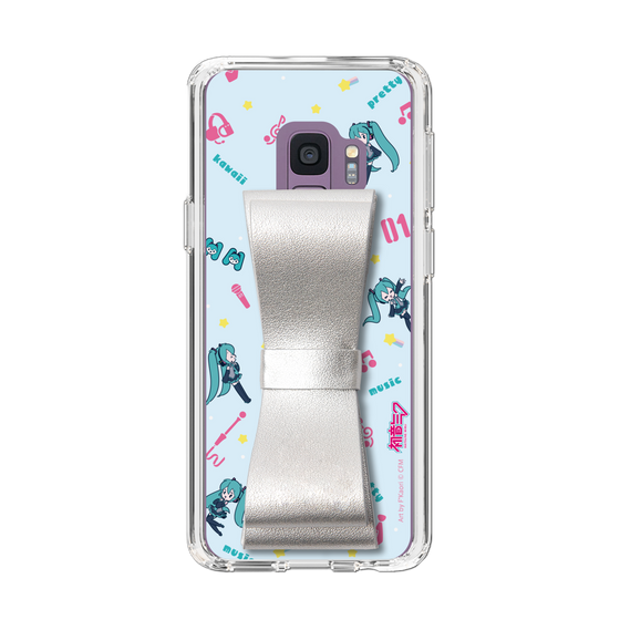 Slim Protection Case - STAND & RING RIBBON Silver［ HATSUNE MIKU - Ribbon - Instrumental - Blue ］