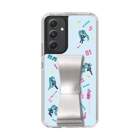 Slim Protection Case - STAND & RING RIBBON Silver［ HATSUNE MIKU - Ribbon - Instrumental - Blue ］