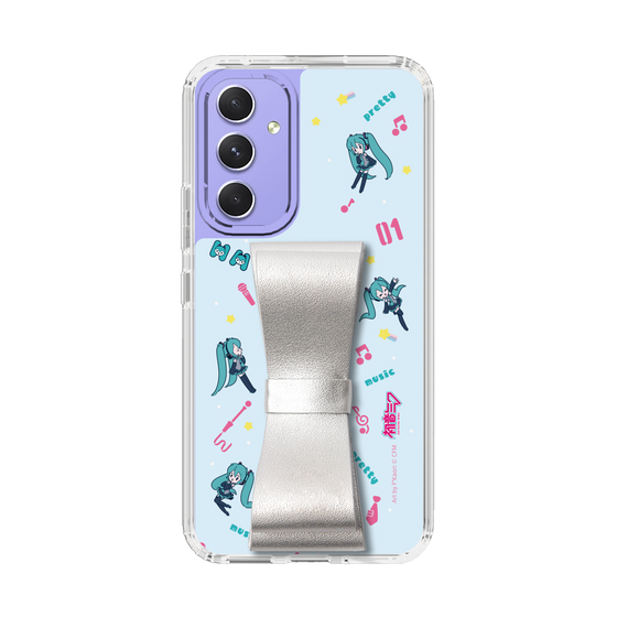 Slim Protection Case - STAND & RING RIBBON Silver［ HATSUNE MIKU - Ribbon - Instrumental - Blue ］
