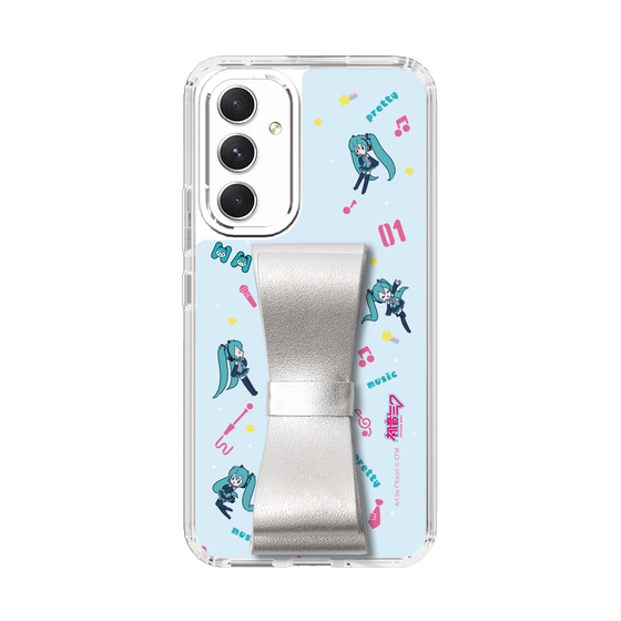 Slim Protection Case - STAND & RING RIBBON Silver［ HATSUNE MIKU - Ribbon - Instrumental - Blue ］