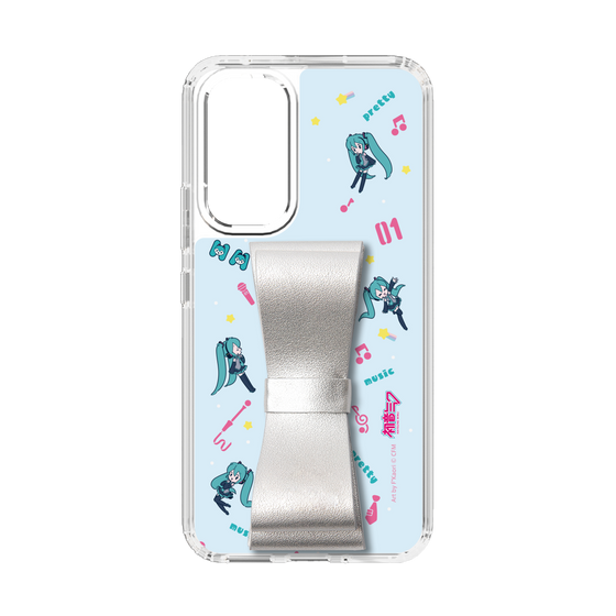 Slim Protection Case - STAND & RING RIBBON Silver［ HATSUNE MIKU - Ribbon - Instrumental - Blue ］