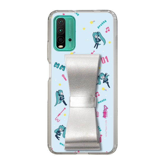 Slim Protection Case - STAND & RING RIBBON Silver［ HATSUNE MIKU - Ribbon - Instrumental - Blue ］