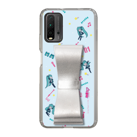Slim Protection Case - STAND & RING RIBBON Silver［ HATSUNE MIKU - Ribbon - Instrumental - Blue ］
