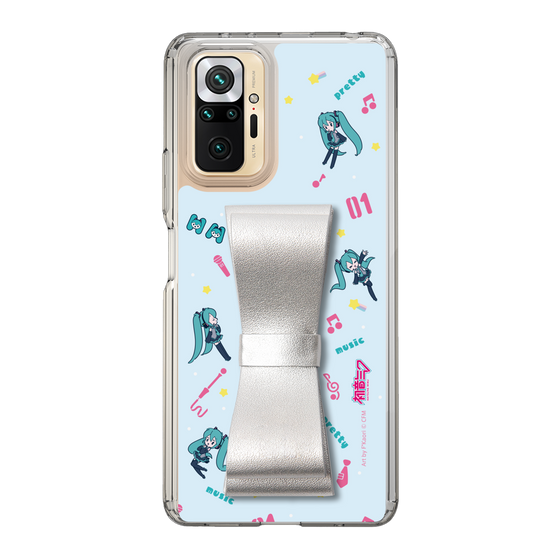 Slim Protection Case - STAND & RING RIBBON Silver［ HATSUNE MIKU - Ribbon - Instrumental - Blue ］