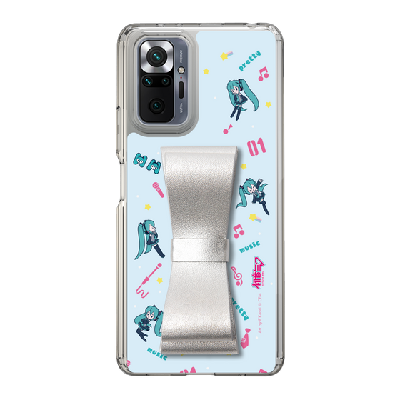Slim Protection Case - STAND & RING RIBBON Silver［ HATSUNE MIKU - Ribbon - Instrumental - Blue ］